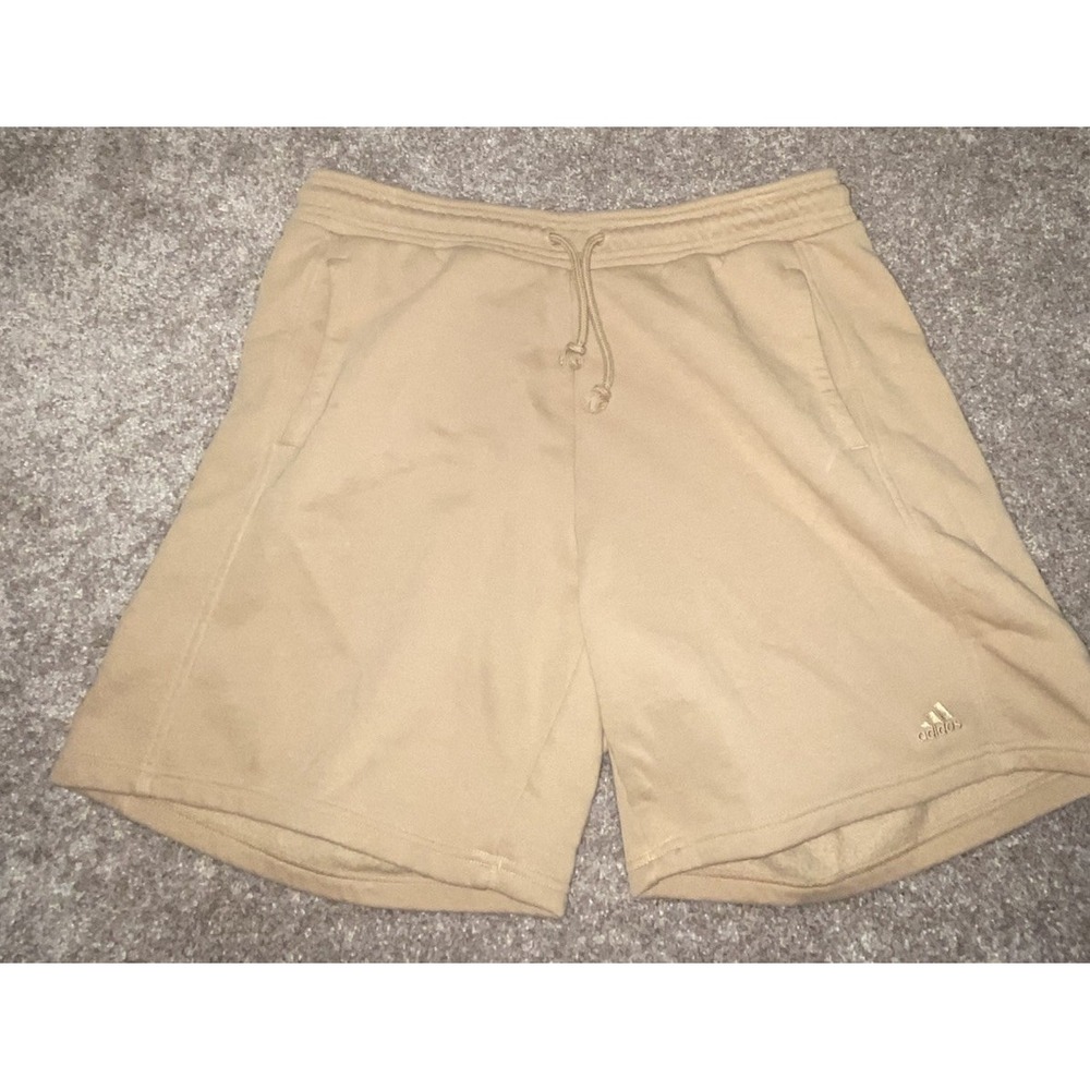 Adidas‎ Active Shorts XL Gold Fleece Athleisure Pockets Drawstring Logo Gym Y2K